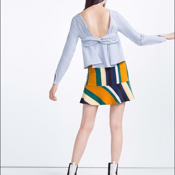 ZARA striped top with low cut back - Picture 3 of 6